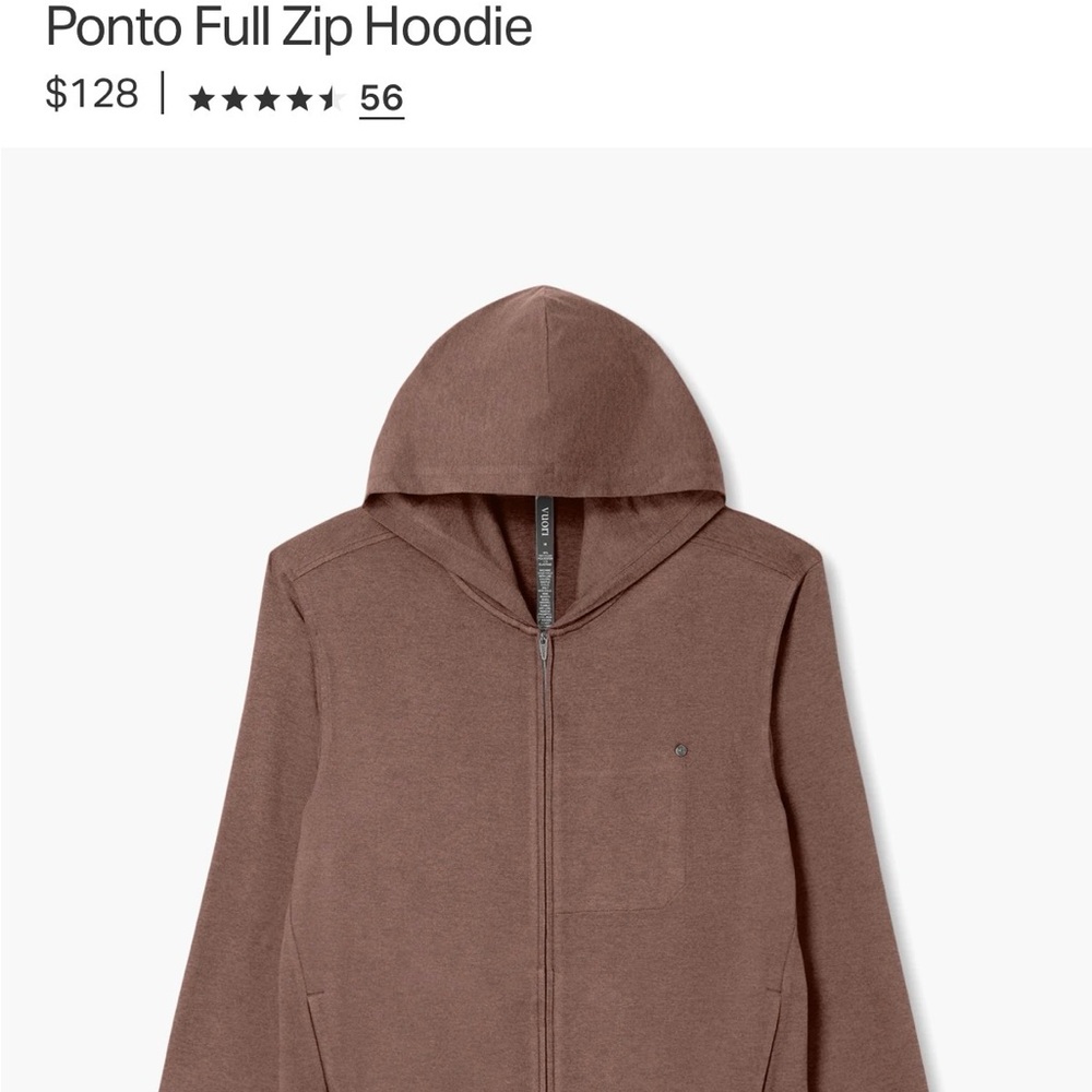 Vuori Ponto Full Zip Hoodie Brown